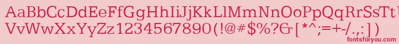 EgyptianTextLightRegular Font – Red Fonts on Pink Background