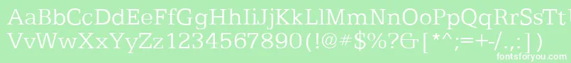 Czcionka EgyptianTextLightRegular – białe czcionki na zielonym tle