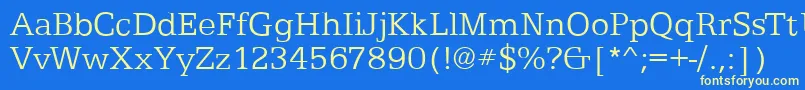 Czcionka EgyptianTextLightRegular – żółte czcionki na niebieskim tle