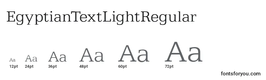 Размеры шрифта EgyptianTextLightRegular