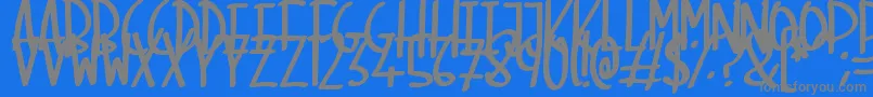 フォントSkinnyMarker – 青い背景に灰色の文字