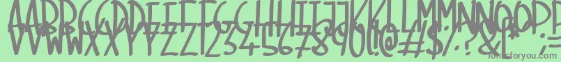 SkinnyMarker Font – Gray Fonts on Green Background