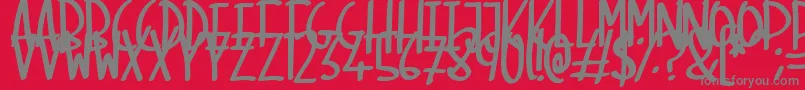 フォントSkinnyMarker – 赤い背景に灰色の文字