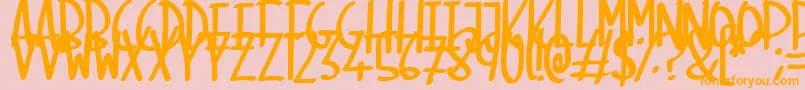 SkinnyMarker Font – Orange Fonts on Pink Background