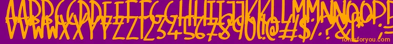 Fonte SkinnyMarker – fontes laranjas em um fundo violeta