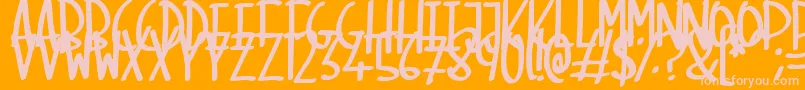 SkinnyMarker-Schriftart – Rosa Schriften auf orangefarbenem Hintergrund