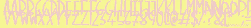 SkinnyMarker Font – Pink Fonts on Yellow Background