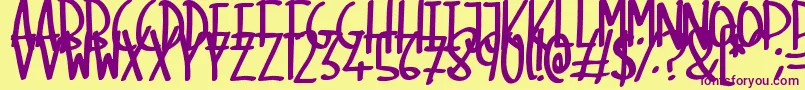 SkinnyMarker Font – Purple Fonts on Yellow Background