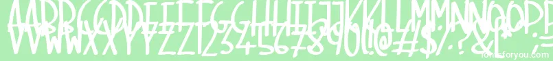 SkinnyMarker Font – White Fonts on Green Background