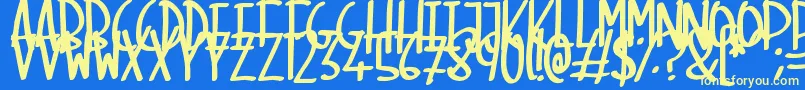 SkinnyMarker Font – Yellow Fonts on Blue Background