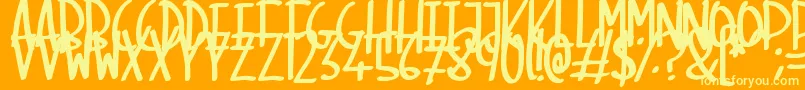 SkinnyMarker Font – Yellow Fonts on Orange Background