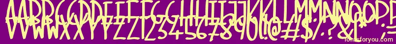 SkinnyMarker Font – Yellow Fonts on Purple Background