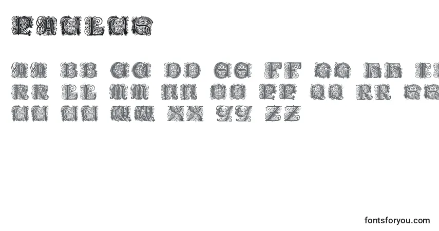 Paulus-fontti – aakkoset, numerot, erikoismerkit