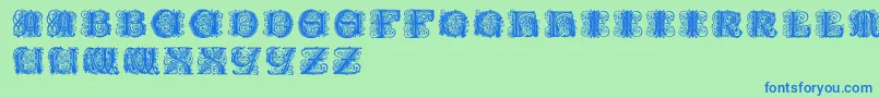 Czcionka Paulus – niebieskie czcionki na zielonym tle
