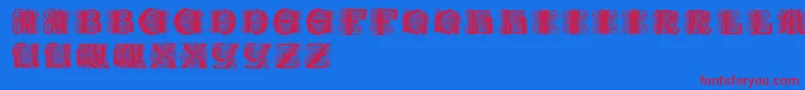 Paulus Font – Red Fonts on Blue Background