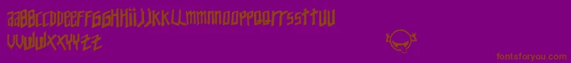 YoungZaphod-fontti – ruskeat fontit violetilla taustalla