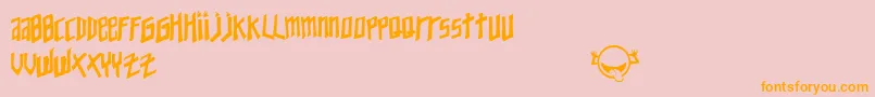 YoungZaphod Font – Orange Fonts on Pink Background