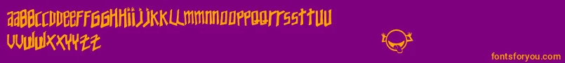 YoungZaphod Font – Orange Fonts on Purple Background