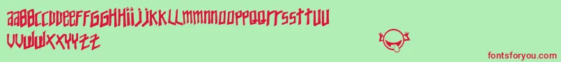 Шрифт YoungZaphod – красные шрифты на зелёном фоне