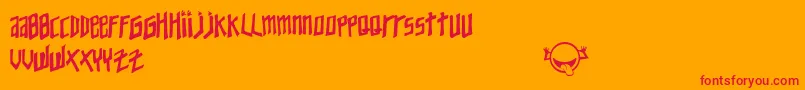 YoungZaphod Font – Red Fonts on Orange Background