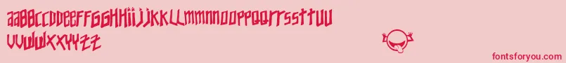 YoungZaphod Font – Red Fonts on Pink Background