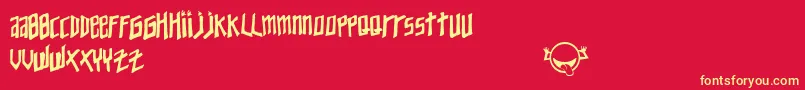 YoungZaphod Font – Yellow Fonts on Red Background