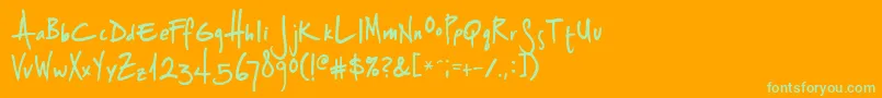 Weitere Informationen zur Splurge ffy-Schriftart Splurge ffy-Schriftart – Grüne Schriften auf orangefarbenem Hintergrund