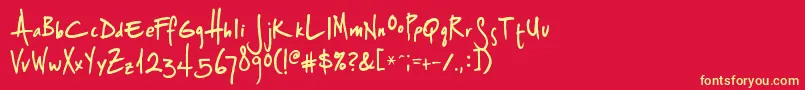 Splurge ffy Font – Yellow Fonts on Red Background