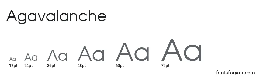 Размеры шрифта Agavalanche