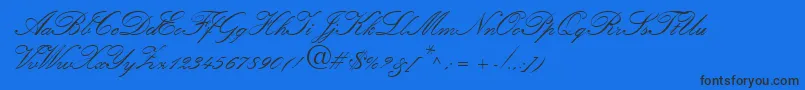 Amber-Schriftart – Schwarze Schriften auf blauem Hintergrund