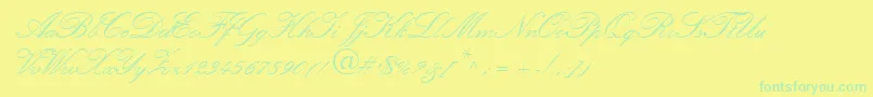 フォントAmber – 黄色い背景に緑の文字