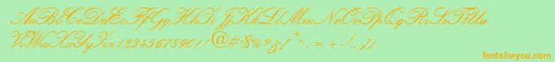 Amber-Schriftart – Orangefarbene Schriften auf grünem Hintergrund