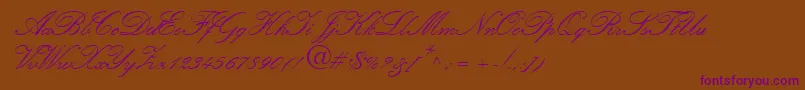 Amber-Schriftart – Violette Schriften auf braunem Hintergrund