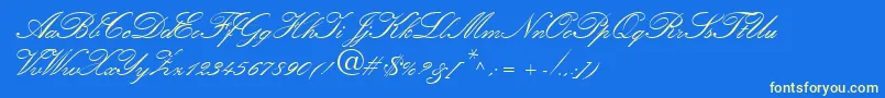 Amber-Schriftart – Gelbe Schriften auf blauem Hintergrund