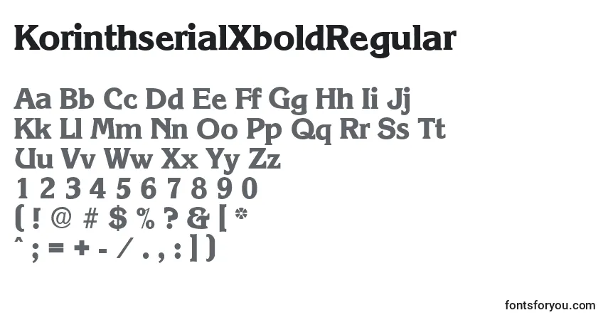 KorinthserialXboldRegular-fontti – aakkoset, numerot, erikoismerkit