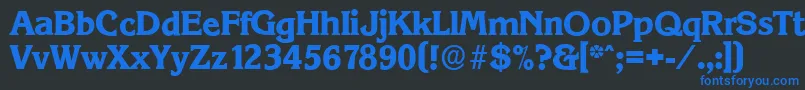 KorinthserialXboldRegular Font – Blue Fonts on Black Background