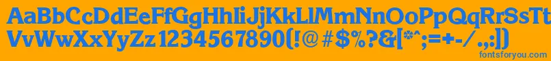 KorinthserialXboldRegular Font – Blue Fonts on Orange Background