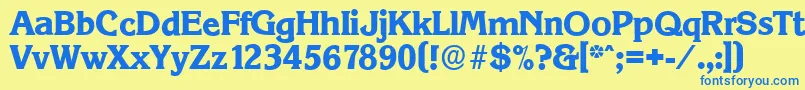 KorinthserialXboldRegular Font – Blue Fonts on Yellow Background