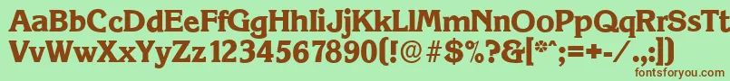 Шрифт KorinthserialXboldRegular – коричневые шрифты на зелёном фоне