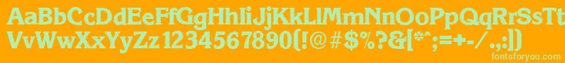KorinthserialXboldRegular Font – Green Fonts on Orange Background