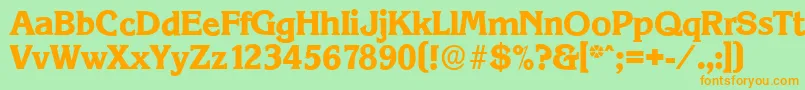 KorinthserialXboldRegular Font – Orange Fonts on Green Background