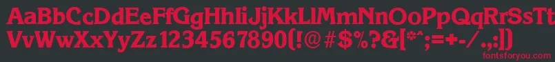 KorinthserialXboldRegular Font – Red Fonts on Black Background