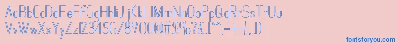 Janesville51-fontti – siniset fontit vaaleanpunaisella taustalla