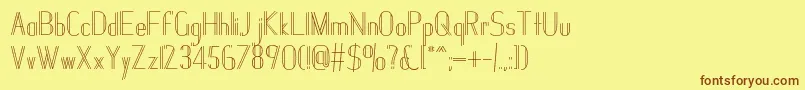 フォントJanesville51 – 茶色の文字が黄色の背景にあります。