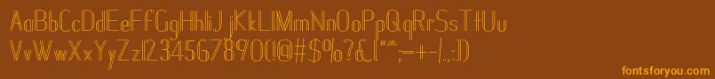 フォントJanesville51 – オレンジ色の文字が茶色の背景にあります。