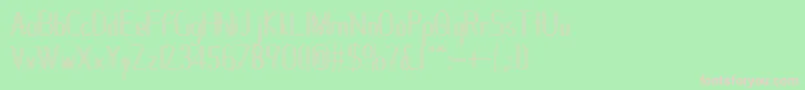 Janesville51-fontti – vaaleanpunaiset fontit vihreällä taustalla