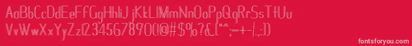 Janesville51-fontti – vaaleanpunaiset fontit punaisella taustalla