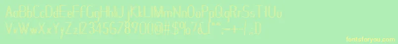 Janesville51-fontti – keltaiset fontit vihreällä taustalla