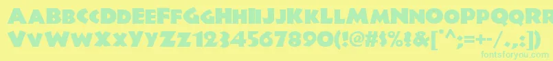 Jungle Fever Nf Font – Green Fonts on Yellow Background