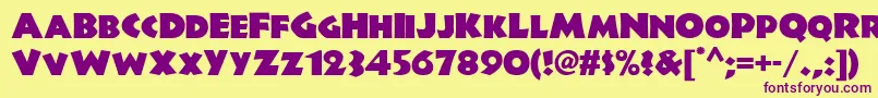 Jungle Fever Nf Font – Purple Fonts on Yellow Background